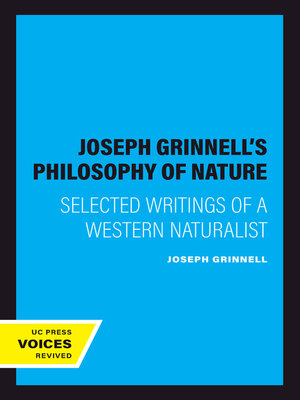 cover image of Joseph Grinnell's Philosophy of Nature